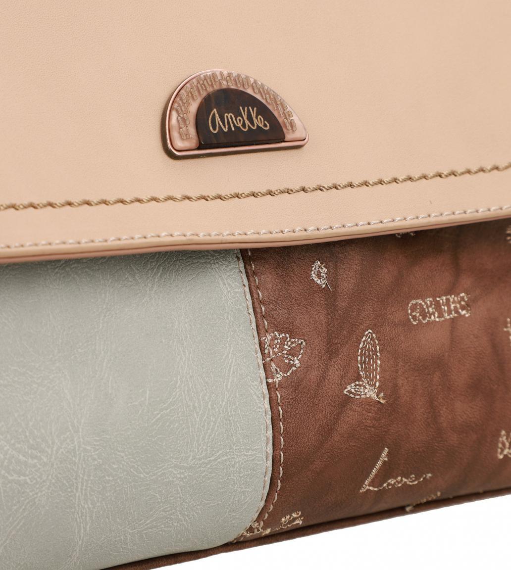 Kurzgrifftasche Top Handle Anekke Jungle bestickt beige bunt