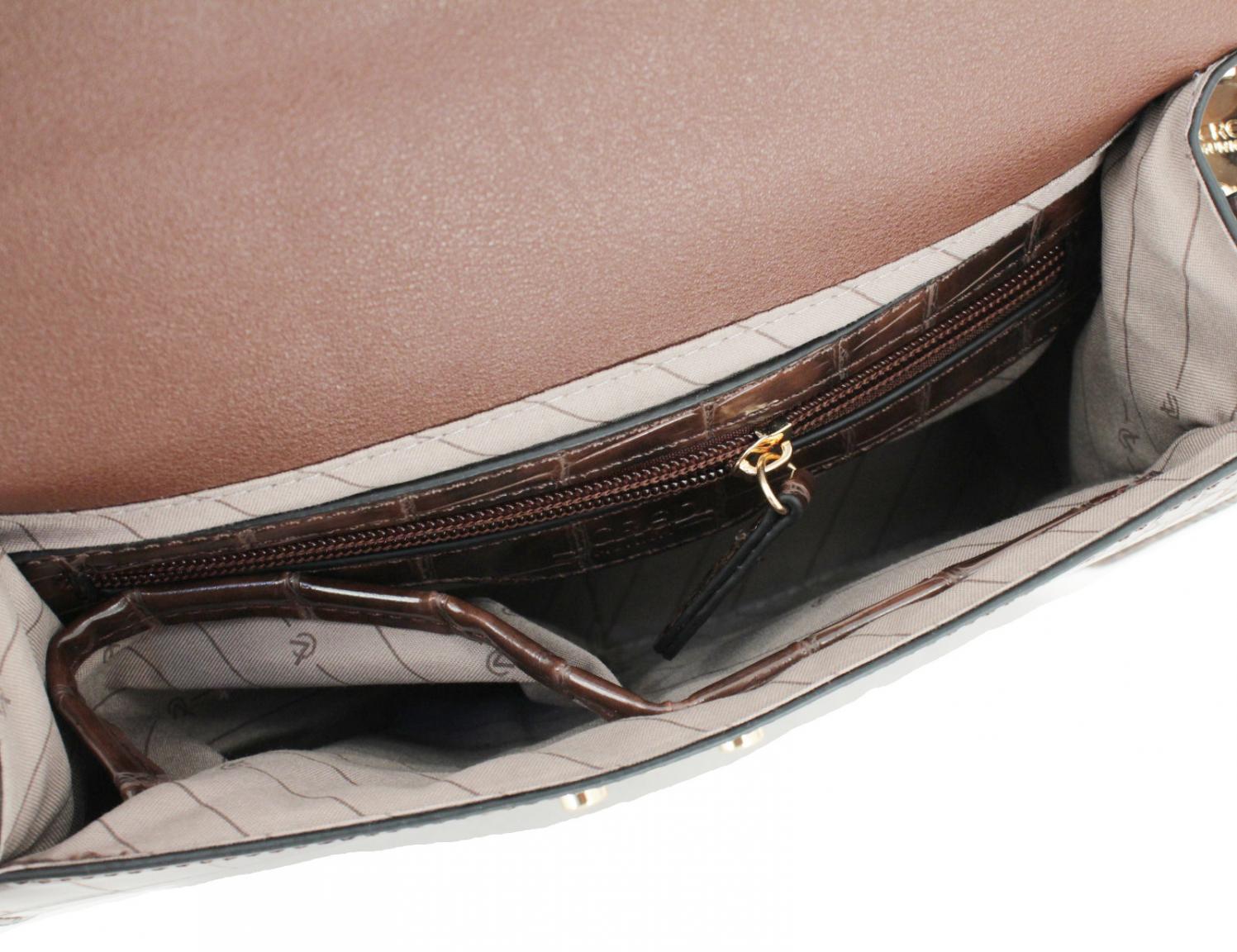 Kurzgrifftasche Top Handle L.Credi Desiree Reptiloptik braun