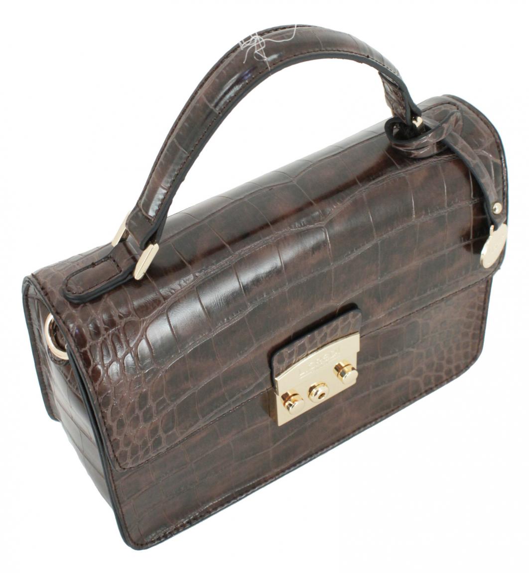 Kurzgrifftasche Top Handle L.Credi Desiree Reptiloptik braun