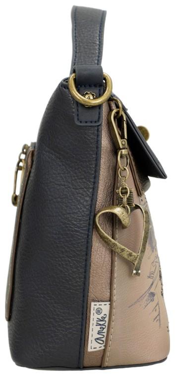 Kurzgrifftasche Überschlagt blau beige Anekke Mademoiselle Studio