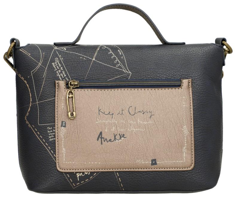 Kurzgrifftasche Überschlagt blau beige Anekke Mademoiselle Studio