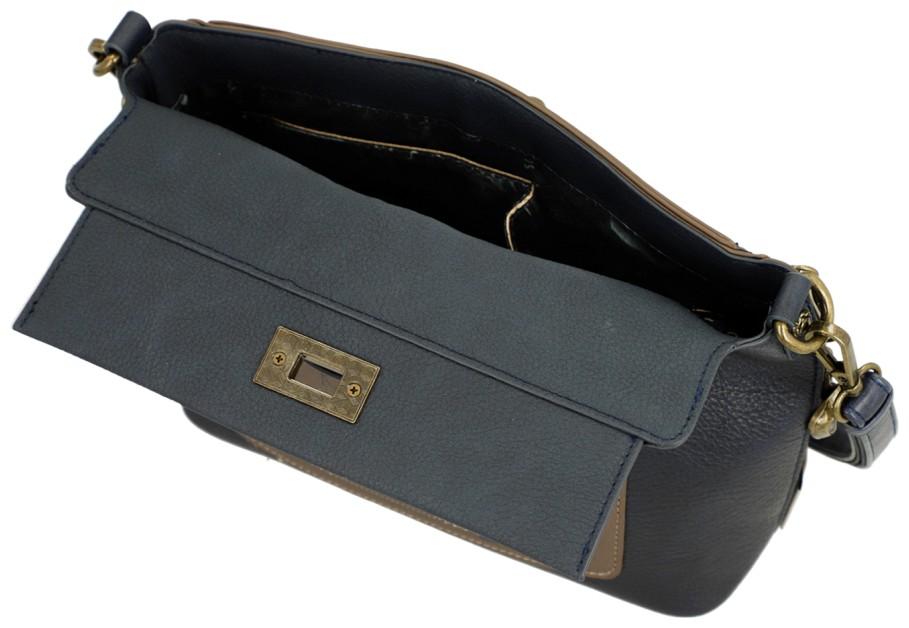 Kurzgrifftasche Überschlagt blau beige Anekke Mademoiselle Studio
