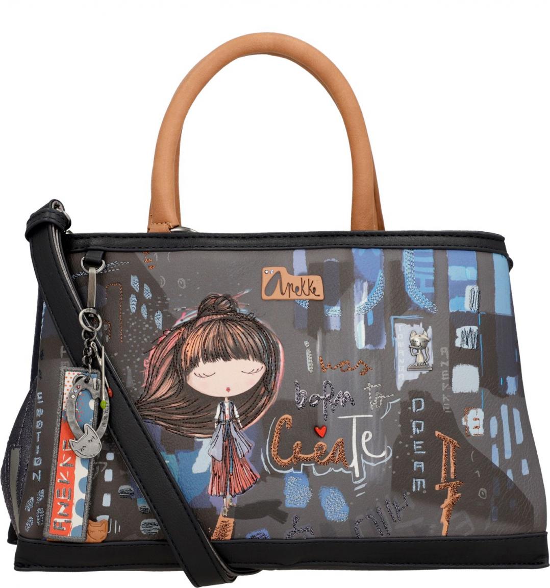 Kurzgrifftasche blau bunt Japan Glitzer Anekke Contemporary