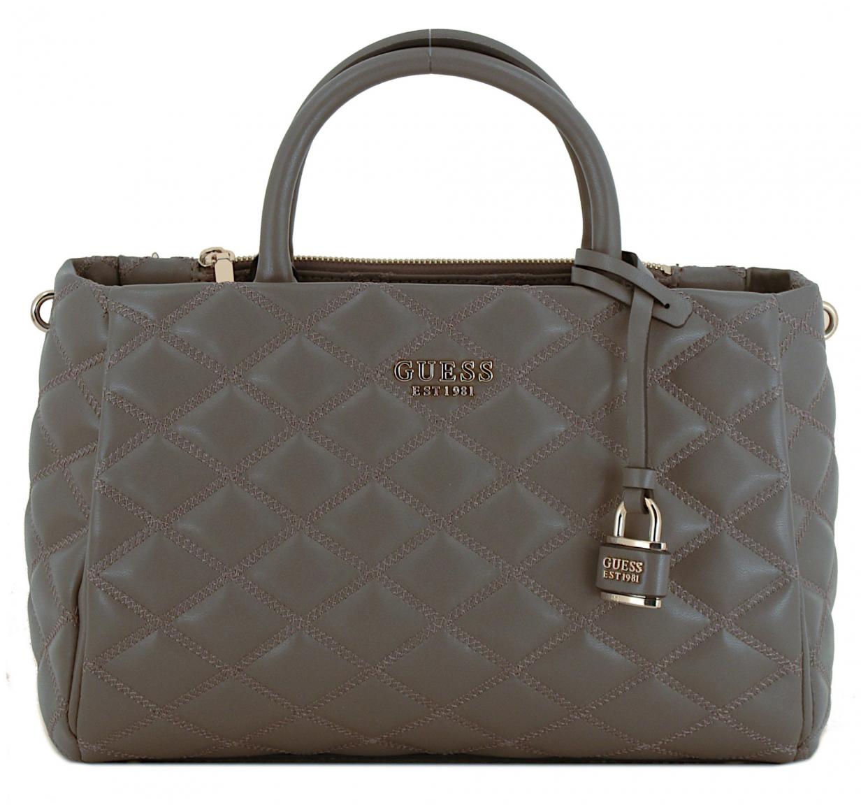 Kurzgrifftasche gesteppt warmweiß Guess Tamsin Off White