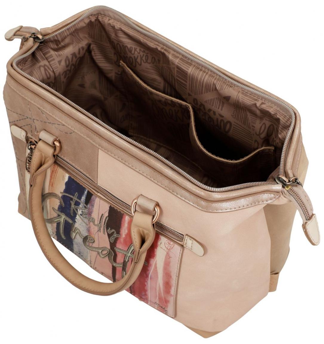 Kurzgrifftasche hellbeige bestickt Anekke Hollywood Studio Nude Strasssteine