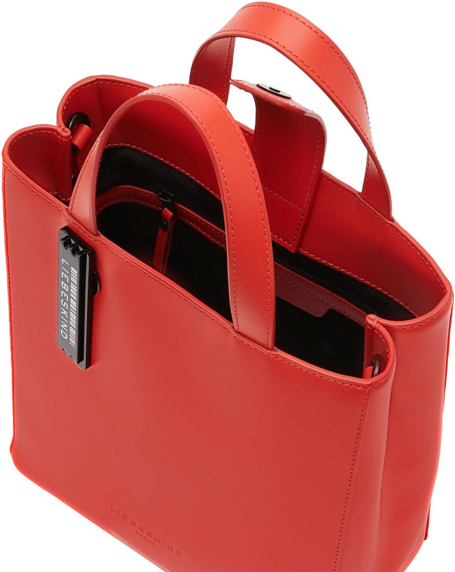 Kurzgrifftasche hellrot Tote Paper Bag S mexican peppers Liebeskind Glattleder
