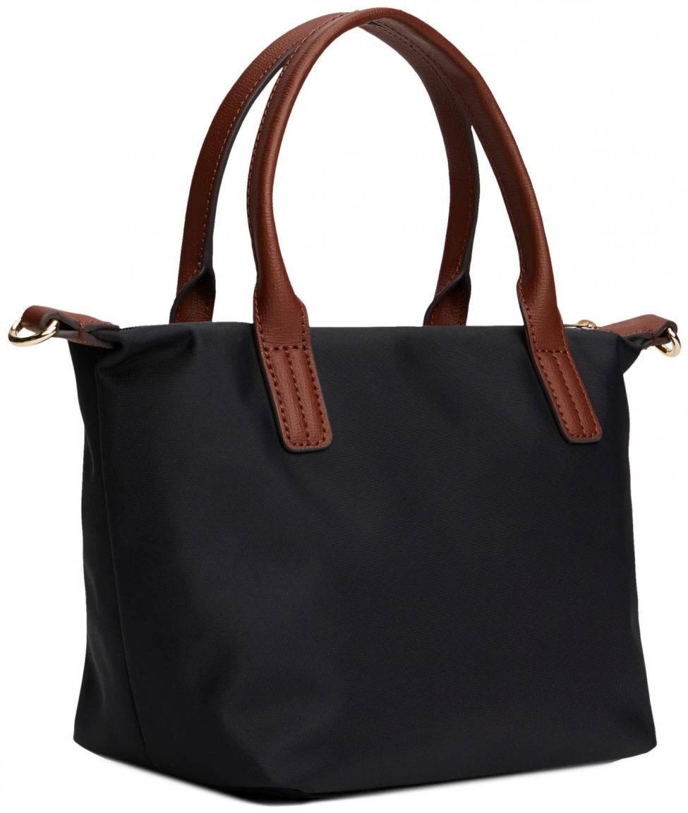 Kurzgrifftasche mit Crossover Popette Mini TOMMY HILFIGER Black Perlon