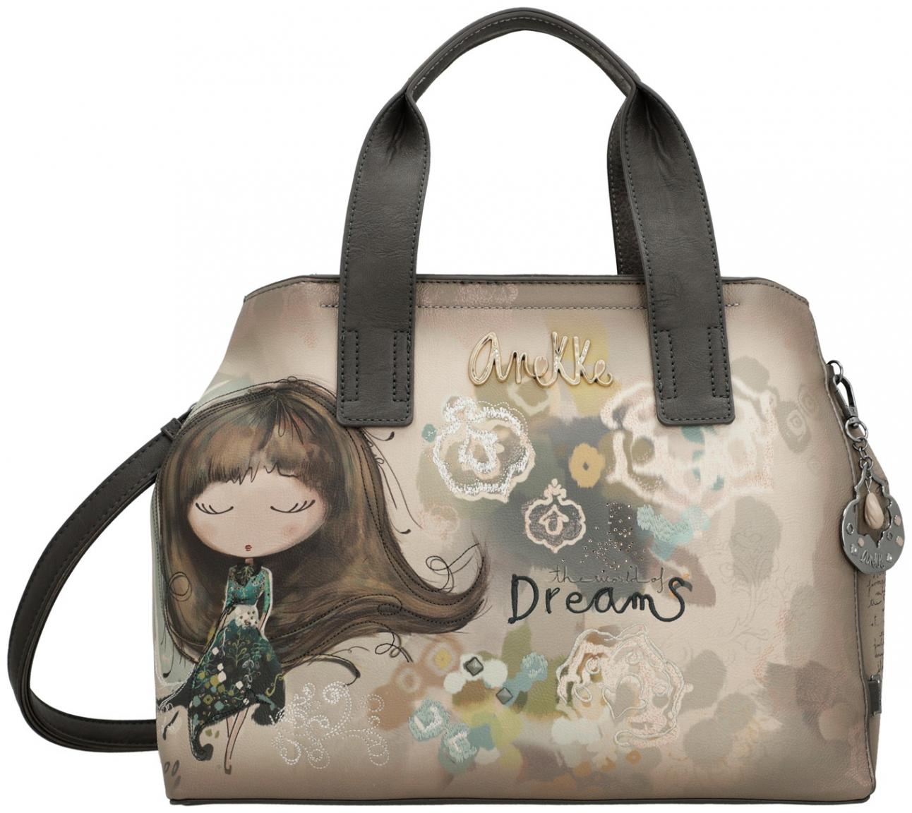 Kurzgrifftasche mit Schultergurt Anekke REAL Beige