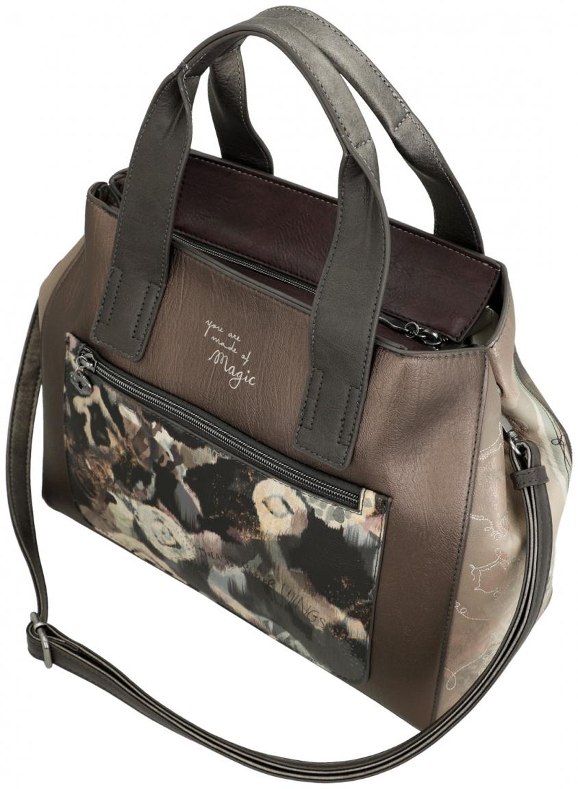 Kurzgrifftasche mit Schultergurt Anekke REAL Beige