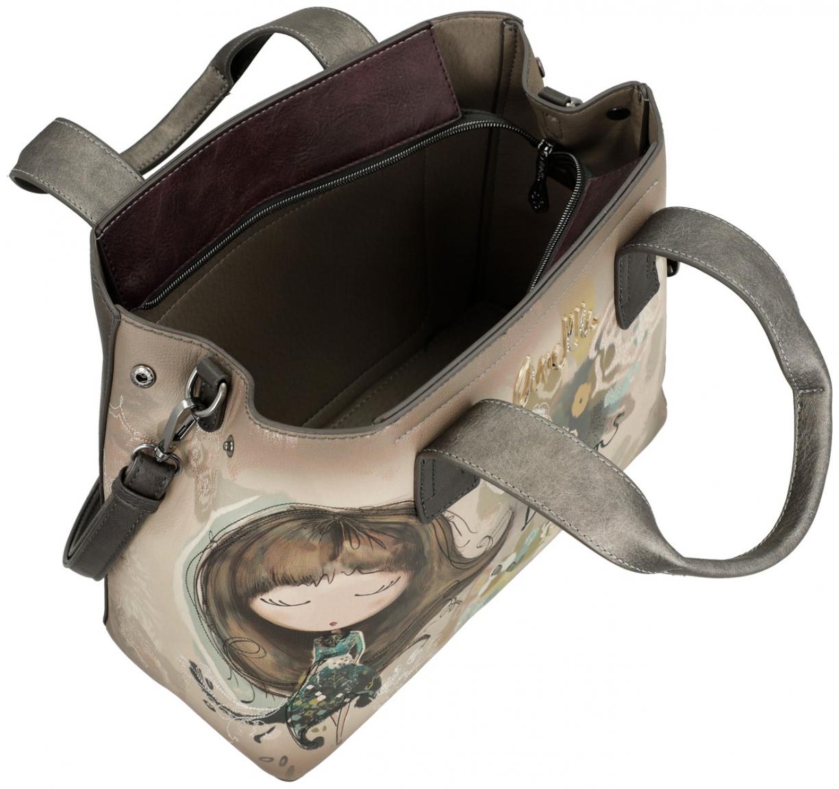 Kurzgrifftasche mit Schultergurt Anekke REAL Beige