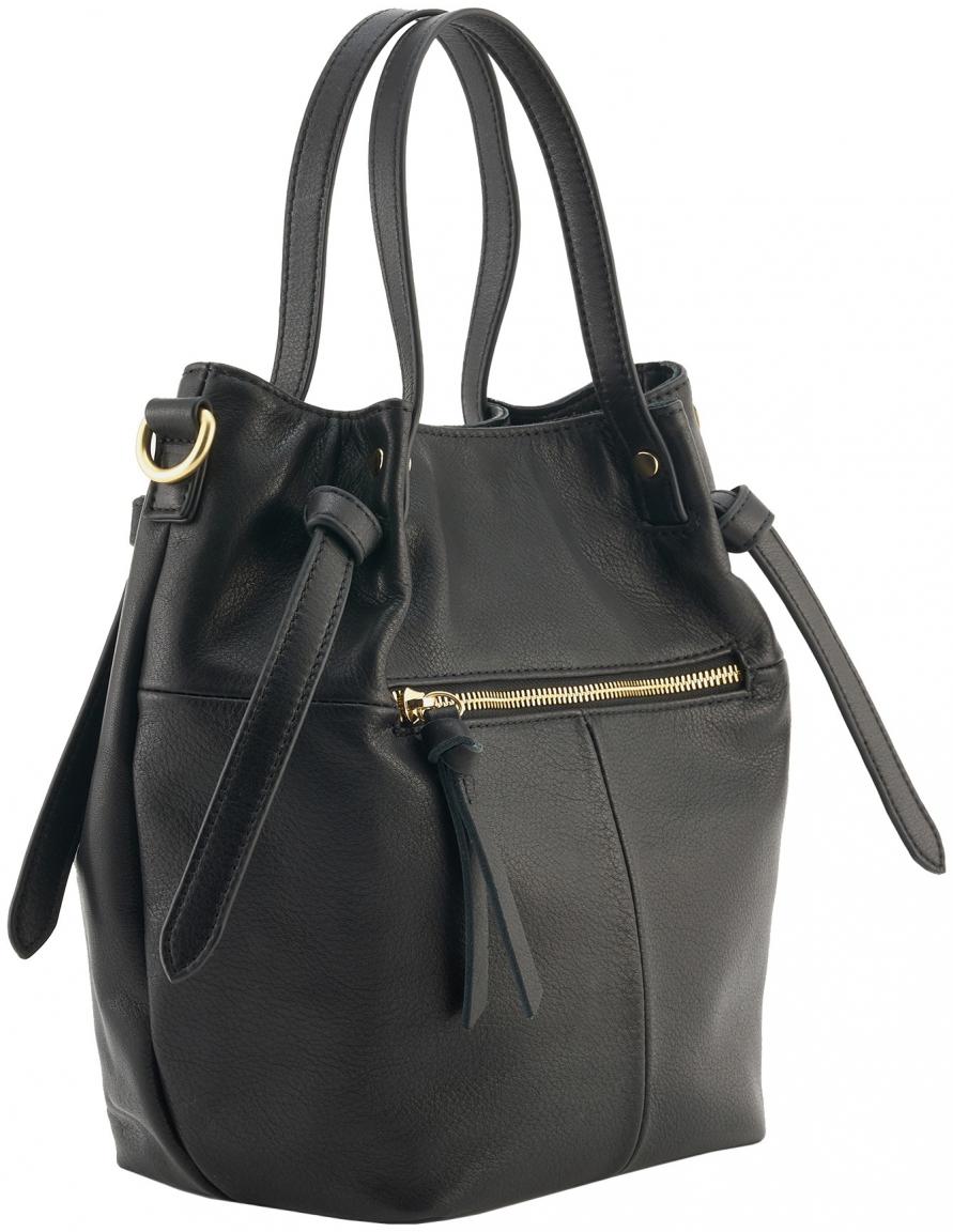 Kurzgrifftasche schwarz Leder FREDsBRUDER Just Easy Little Basket schwarz