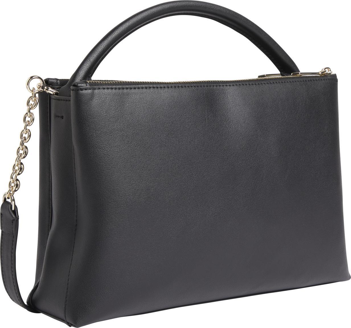 Kurzhenkeltasche Calvin Klein Lock Top Tote Black Kette