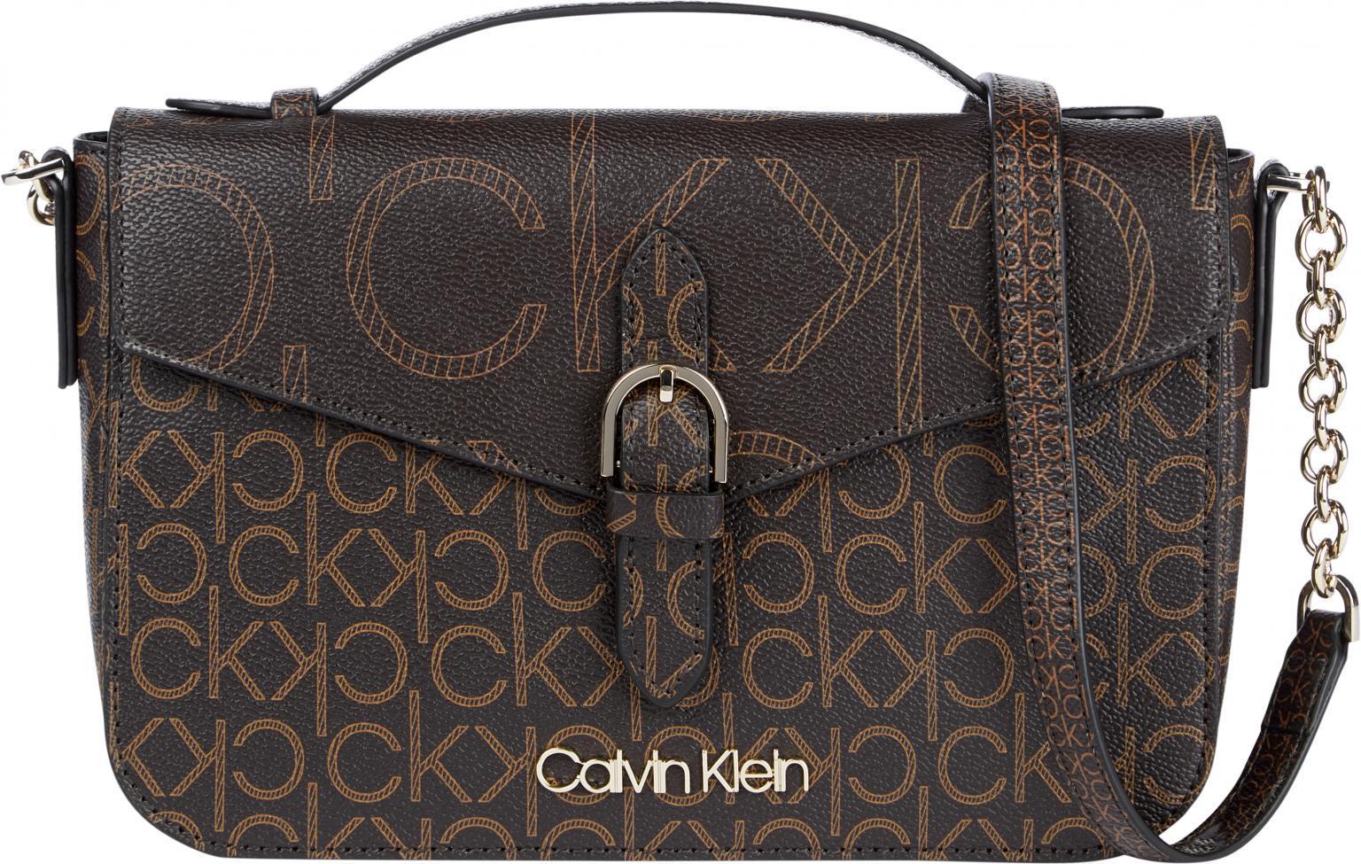 Kurzhenkeltasche Calvin Klein Sholderbag Mono Braun Musterung