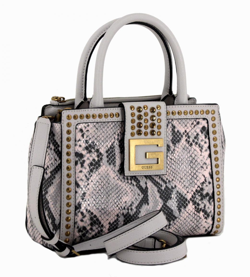 Kurzhenkeltasche Guess Bling SLG Blush Python Glitzersteine Nieten