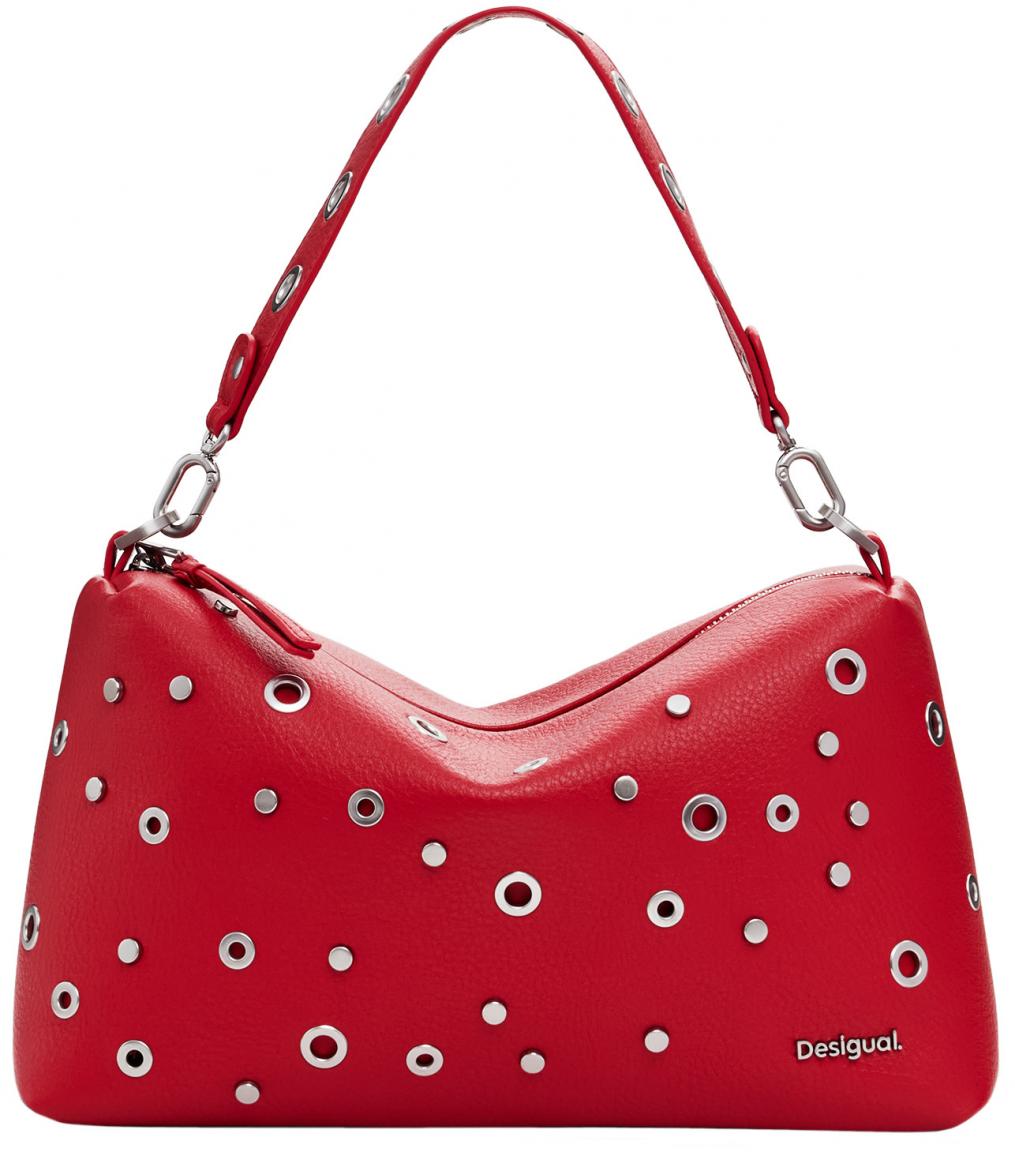 Kurzhenkeltasche Nieten Desigual rockig rot Bergamo Rebel