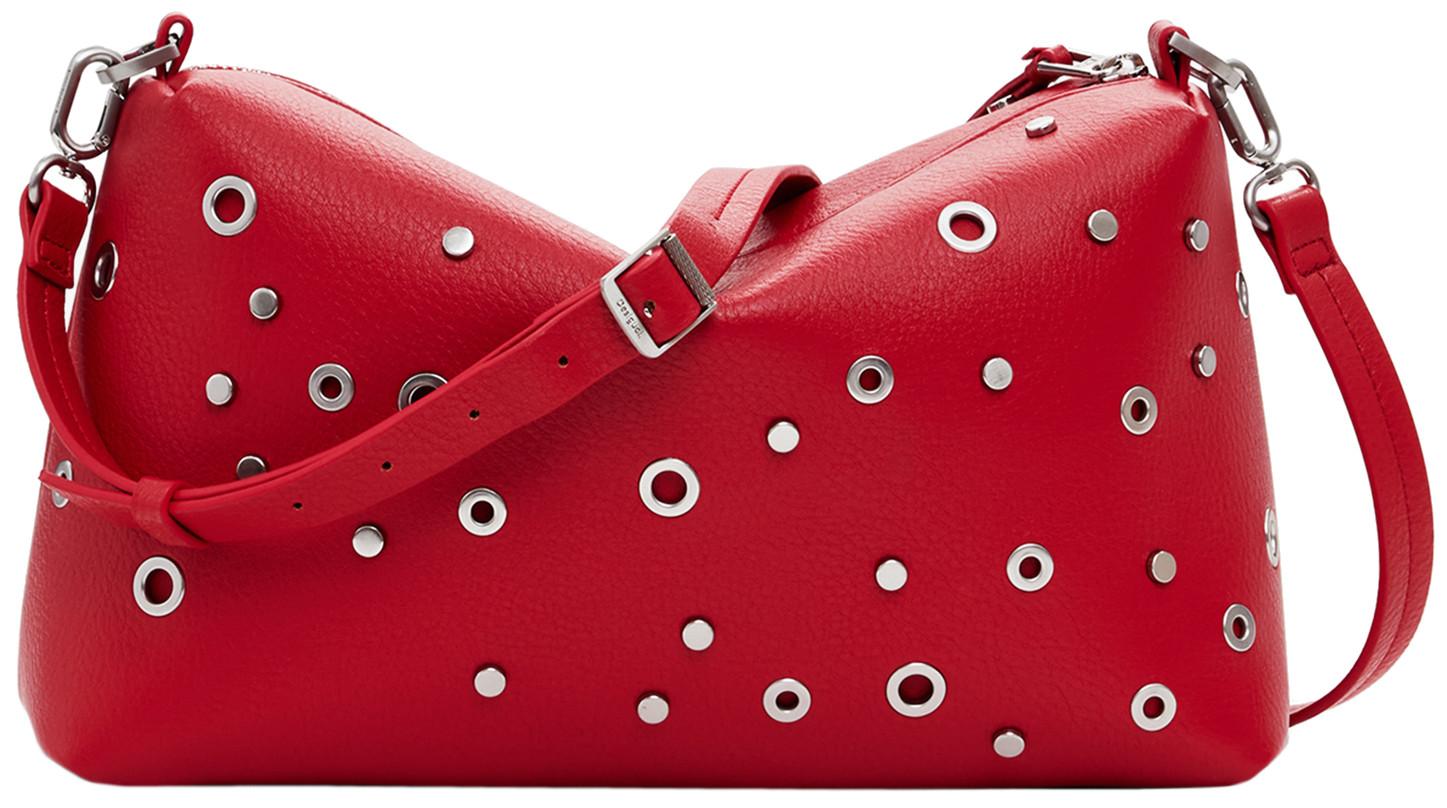 Kurzhenkeltasche Nieten Desigual rockig rot Bergamo Rebel