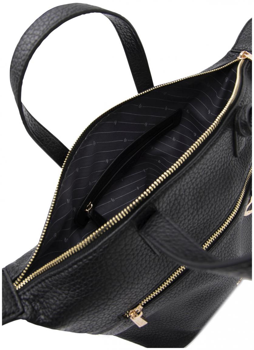 L,Credi Kurzgrifftasche in Beutelform Parmida schwarz