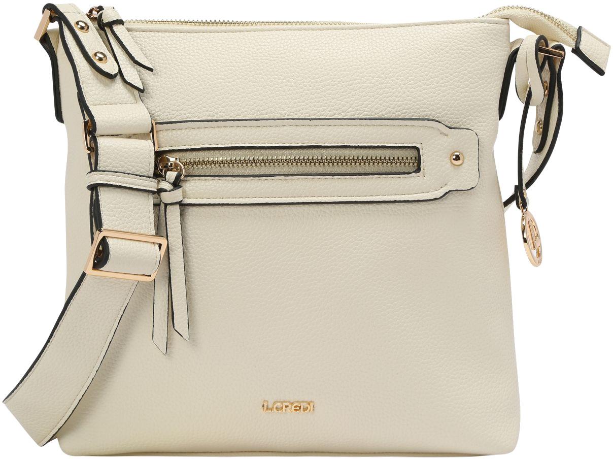 L Credi Crossovertasche hellbeige Jodie Pearl Narbenstruktur