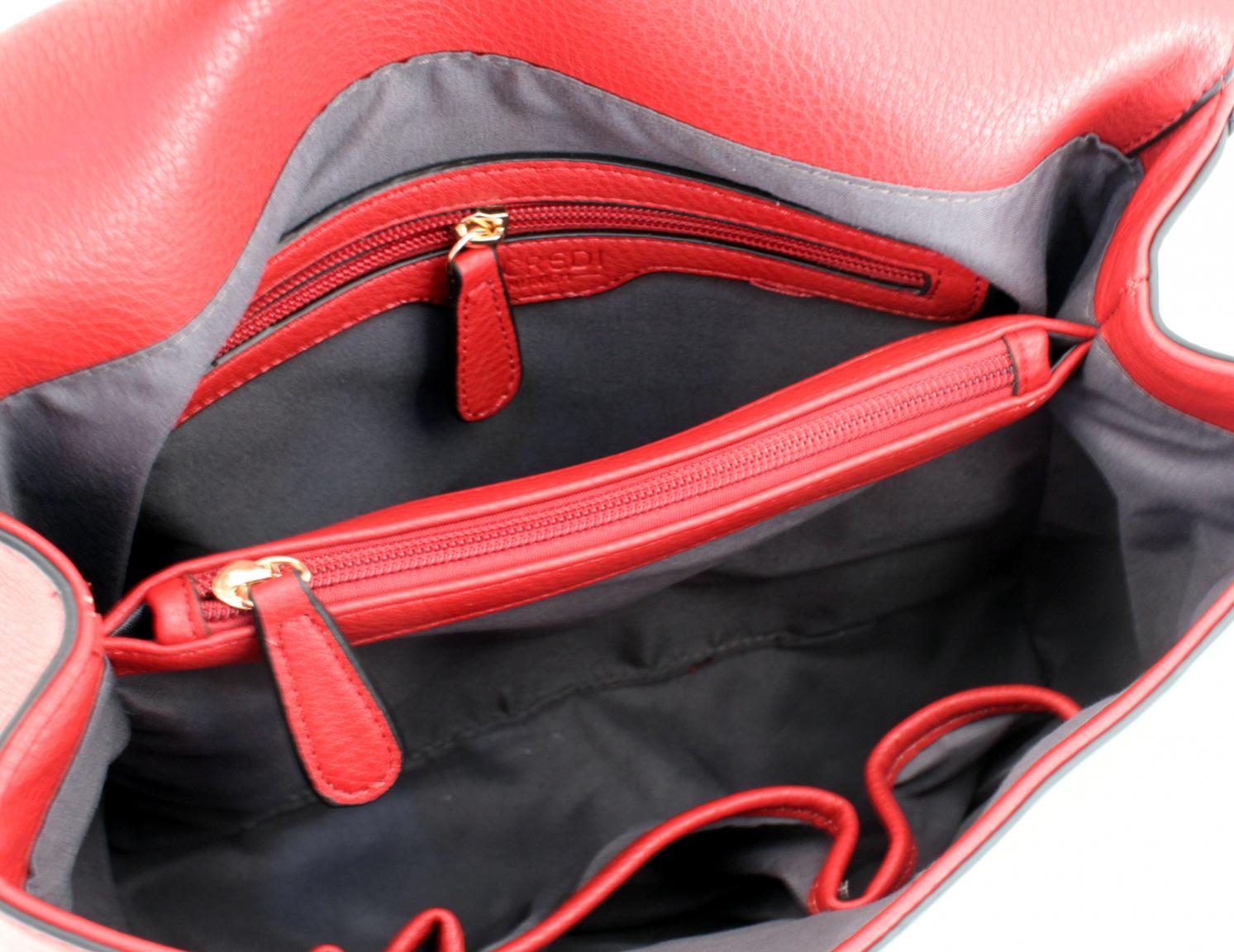 L.Credi Belvedere Kurzgrifftasche Fake Fur Anhänger grau