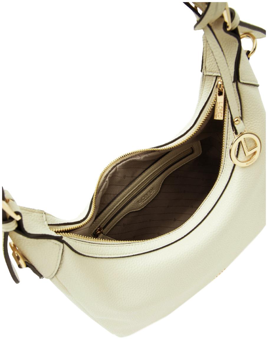 L.Credi Beuteltasche Petronia schmal warmes beige Logo
