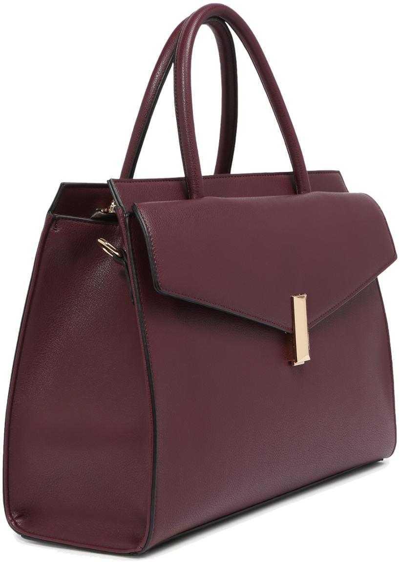 L.Credi Bürotasche Janna Aubergine Metallverschluss violett vegan