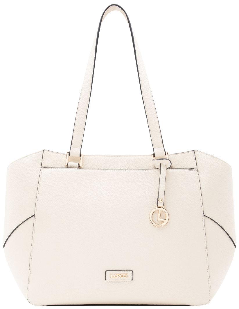 L.Credi Businesstasche creme Patricia vegan genarbt Kontrast elegant