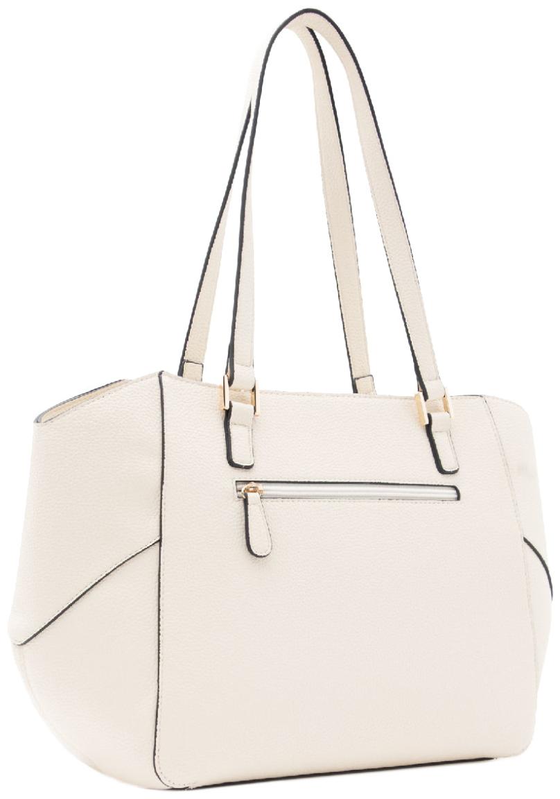 L.Credi Businesstasche creme Patricia vegan genarbt Kontrast elegant