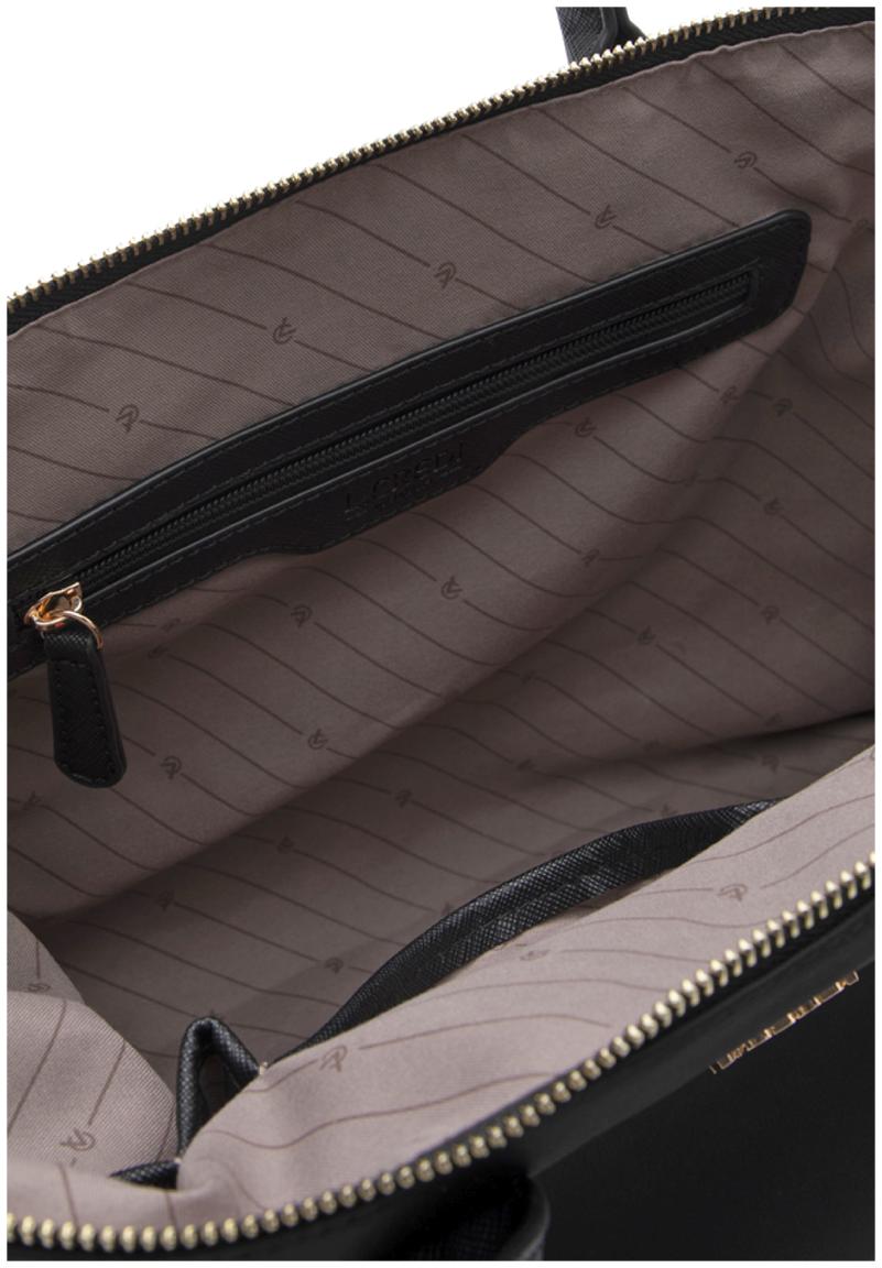 L.Credi Damentasche klassisch schwarz Nylon Pura vegan