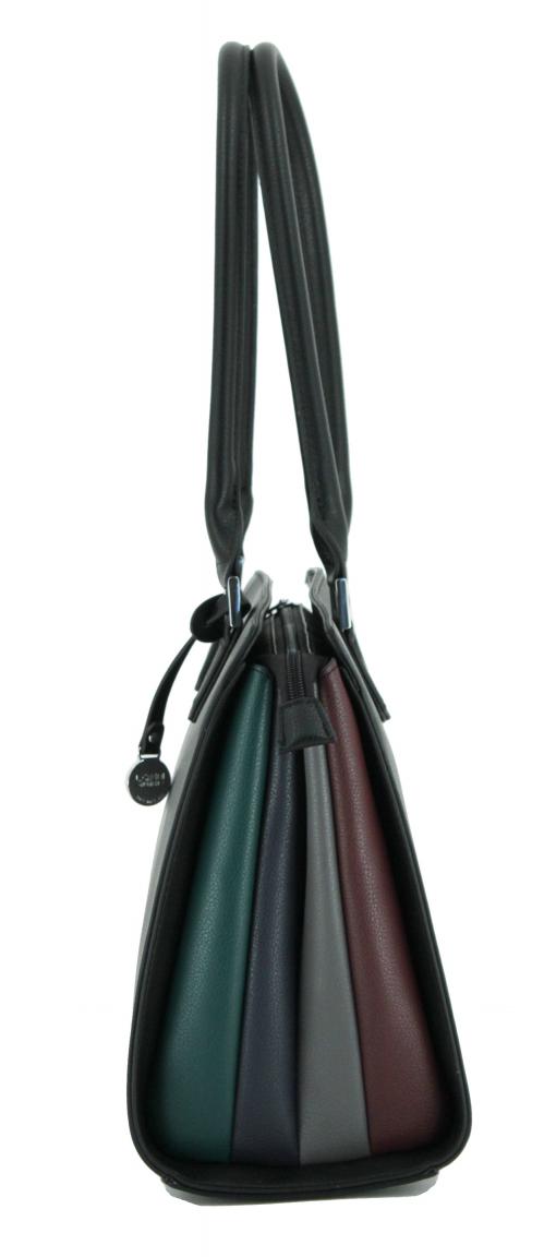 L.Credi Dawn Shoppertasche Henkel schwarz grün rot