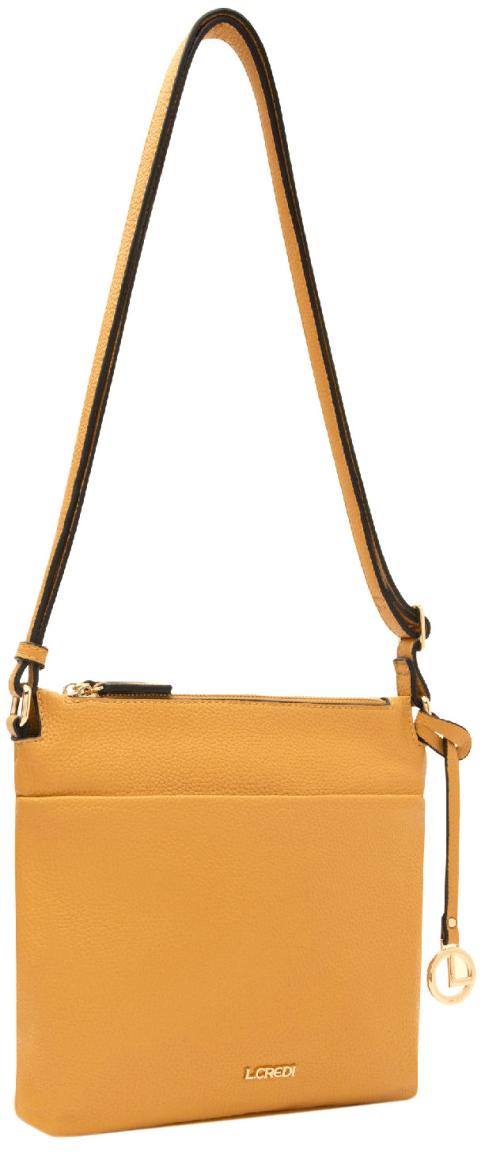 L.Credi Ella schmale Umhängetasche goldgelb vegan Amber 
