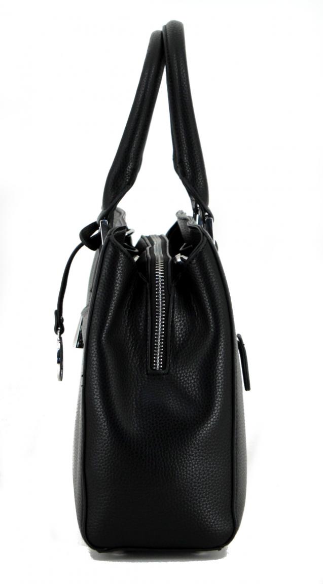 L.Credi Handtasche Electra Schwarz Schultergurt Anhänger