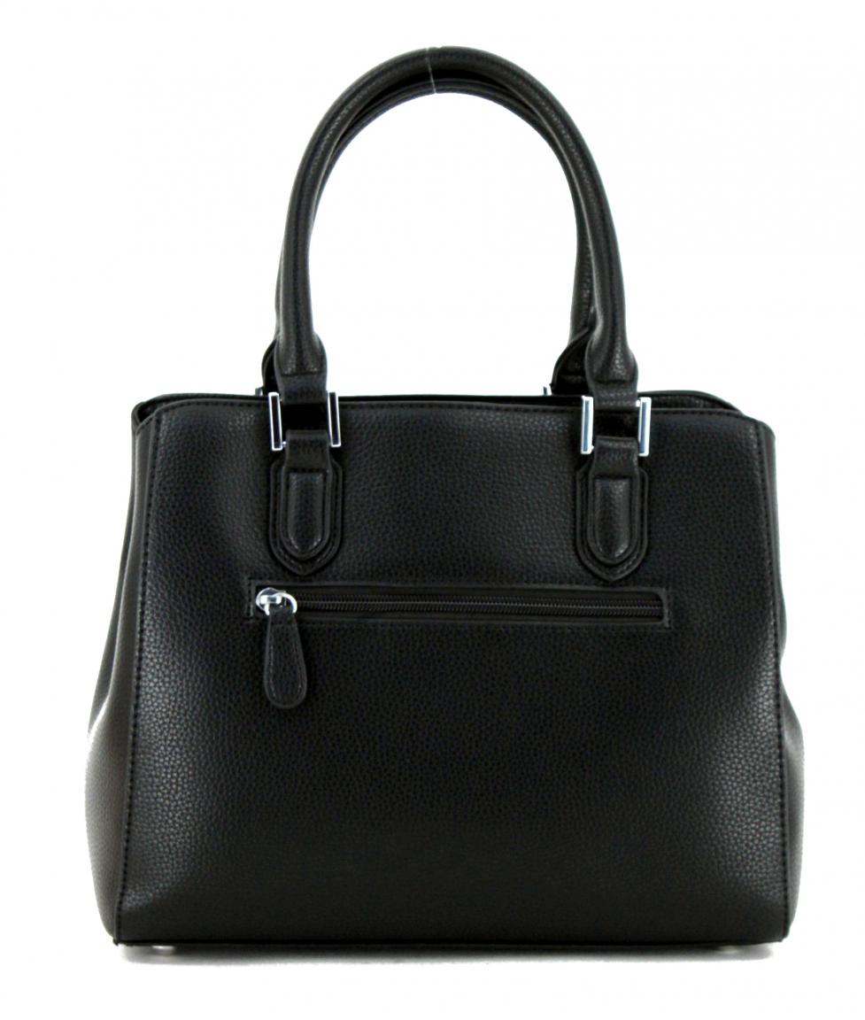 L.Credi Handtasche Electra Schwarz Schultergurt Anhänger