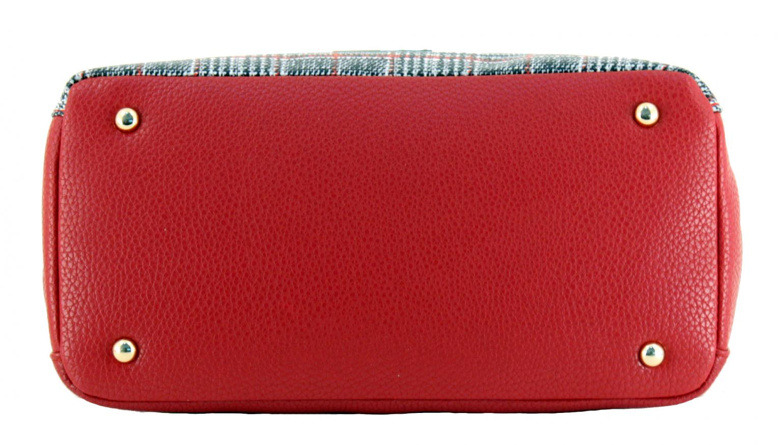 L.Credi Henkeltasche Berendine rot Hahnentritt