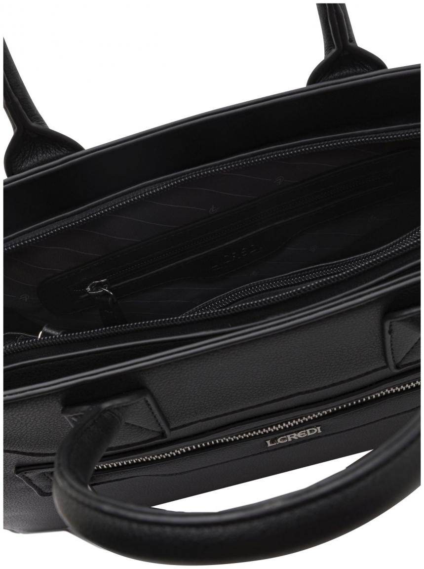 L.Credi Henkeltasche Business Olisa Schwarz vegan