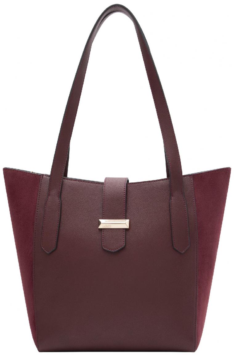 L.Credi Henkeltasche Petrina Materialmix Velour Wine Red