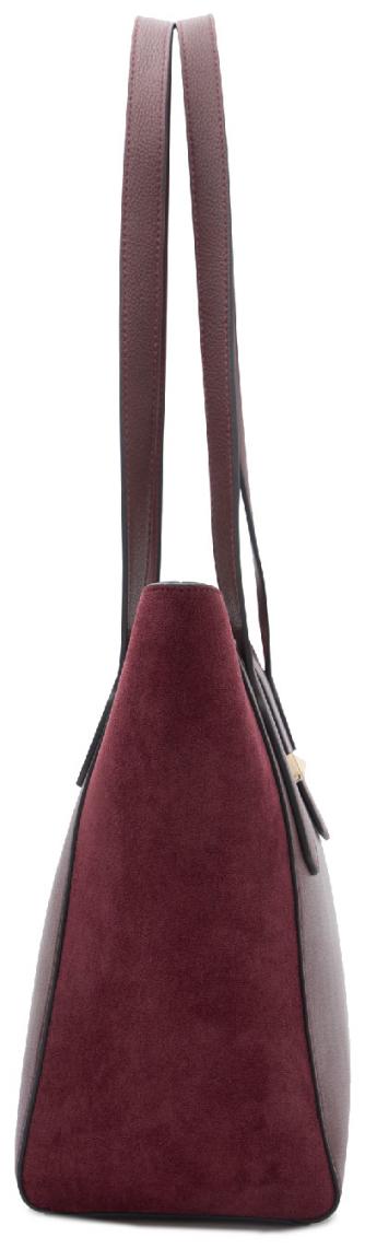 L.Credi Henkeltasche Petrina Materialmix Velour Wine Red