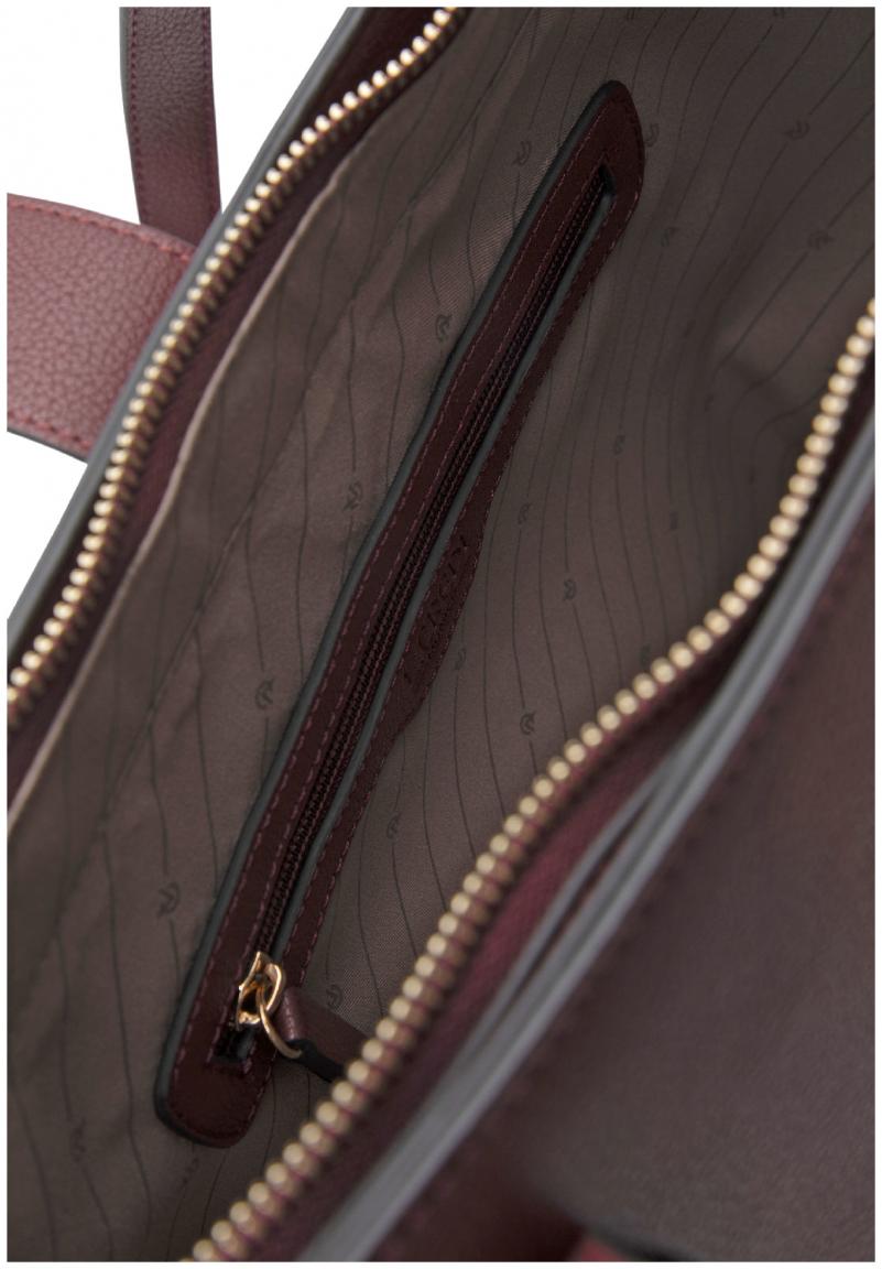 L.Credi Henkeltasche Petrina Materialmix Velour Wine Red
