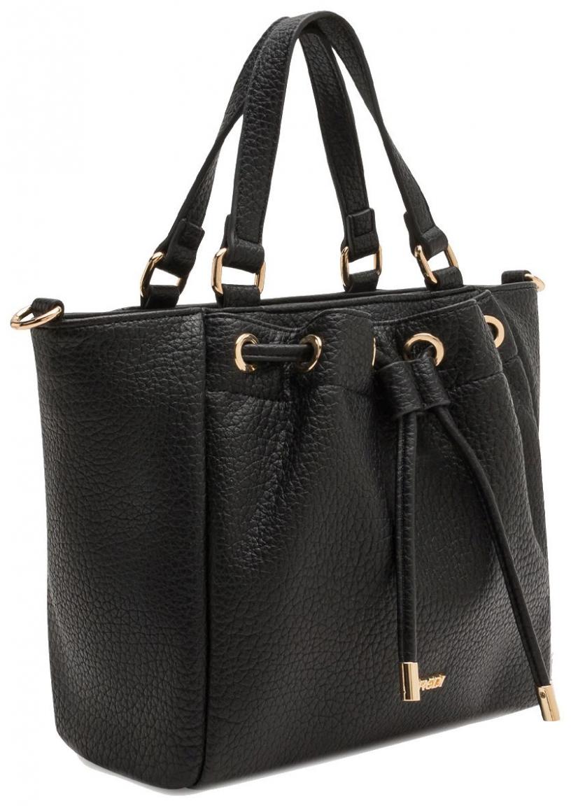 L.Credi Henkeltasche Small Oralie schwarz genarbt nachhaltig