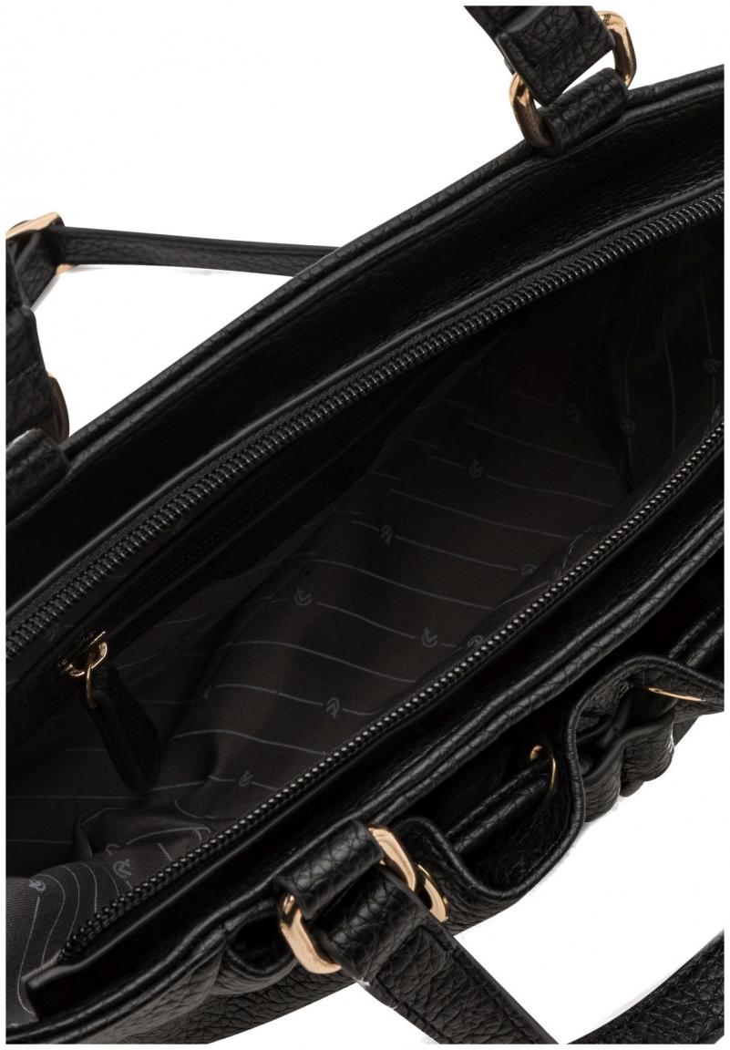 L.Credi Henkeltasche Small Oralie schwarz genarbt nachhaltig