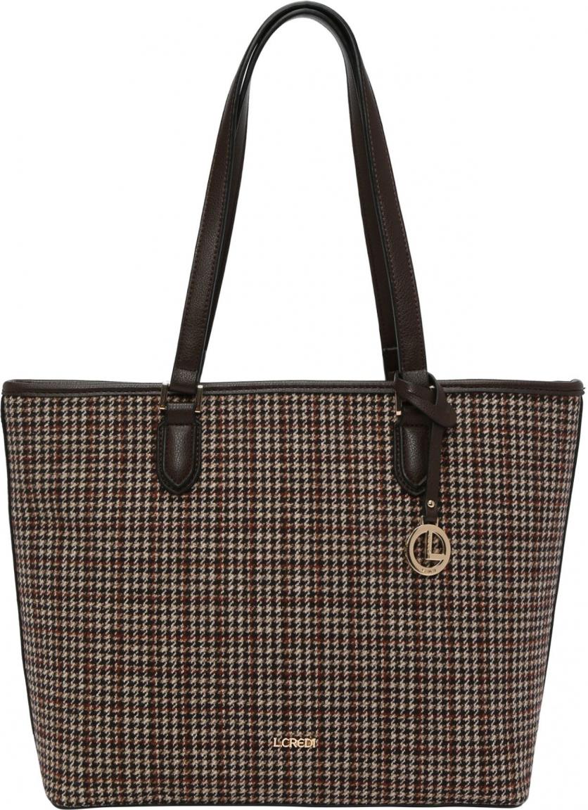 L.Credi Herbst Filiberta Shopper Hahnentritt Braun