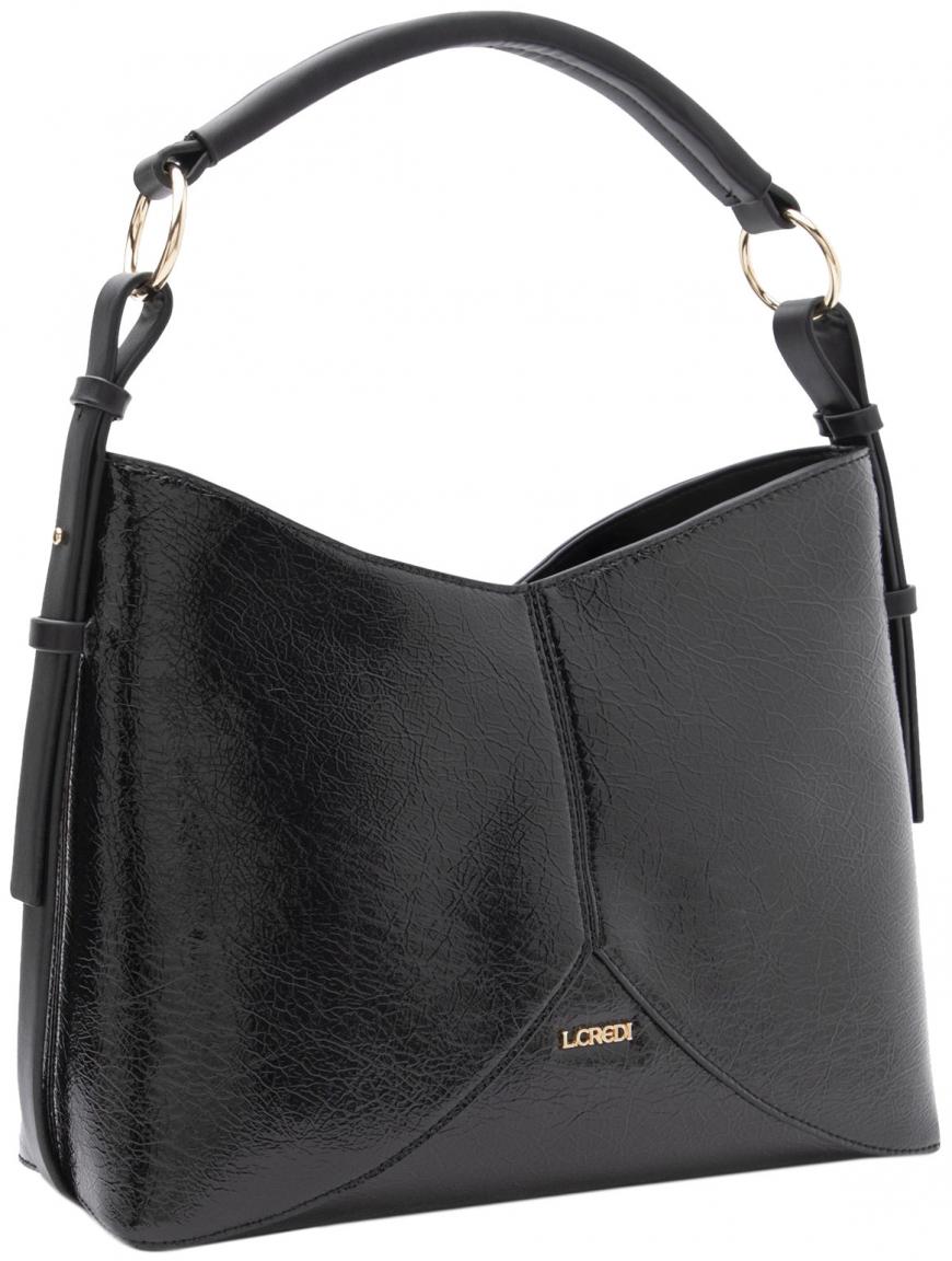L.Credi Hobobag Phia Lackschwarz PETA Approved Vegan