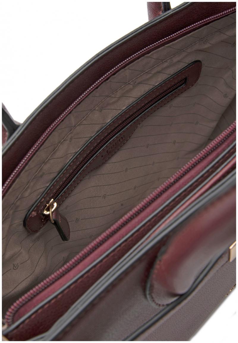 L.Credi Kurzgrifftasche Konstanze Trendfarbe Wine