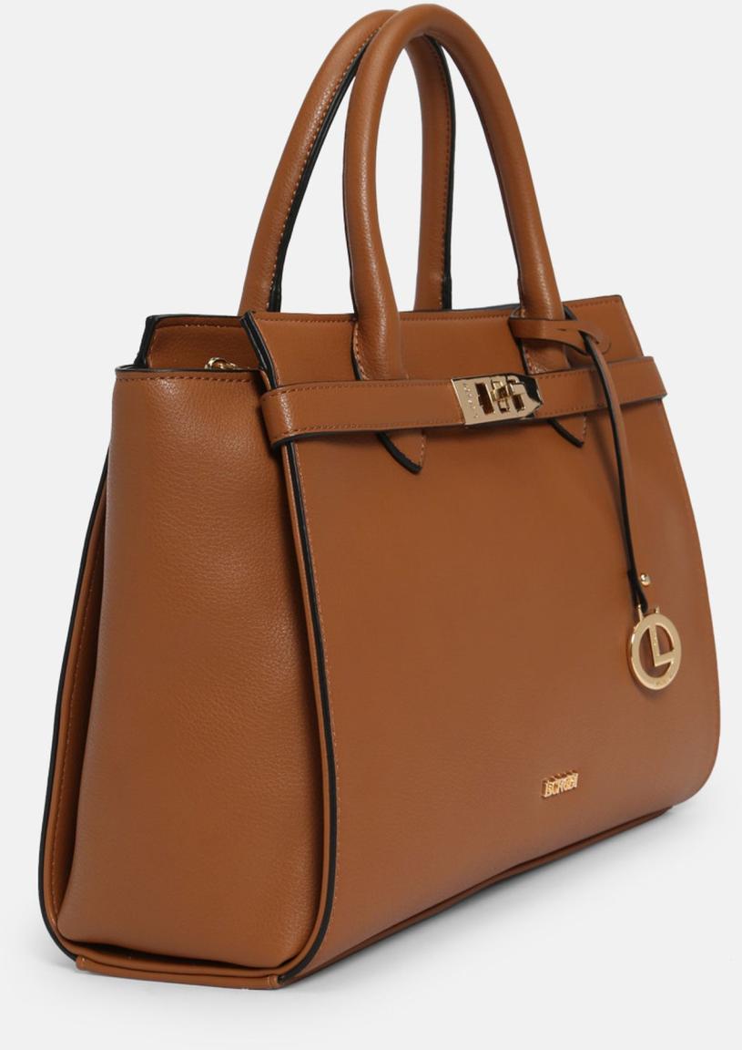 L.Credi Kurzgrifftasche Konstanze cognac