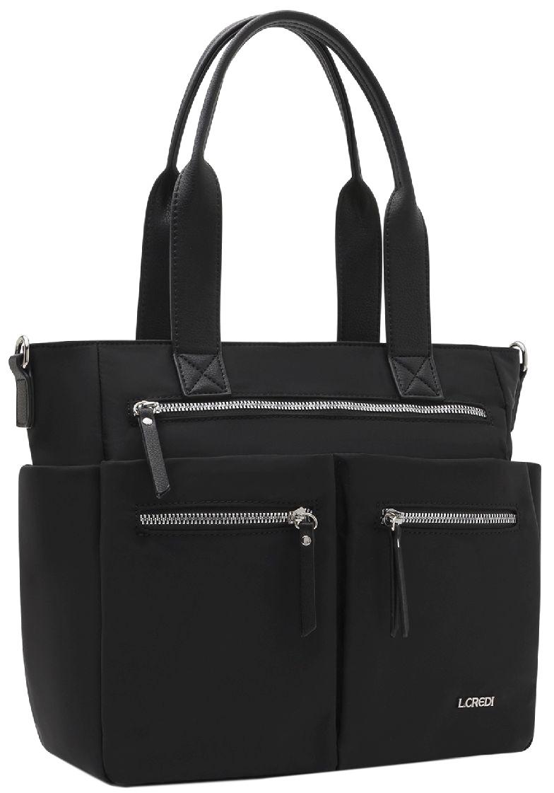 L.Credi Nylon Handtasche leicht Odeta schwarz