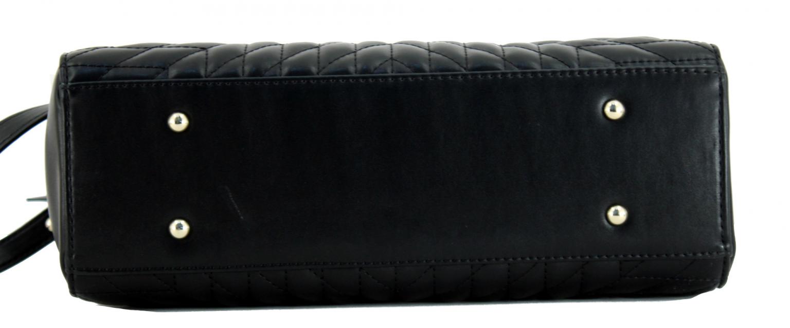 L.Credi Schultertasche Cora Steppnähte weiß Metallkette