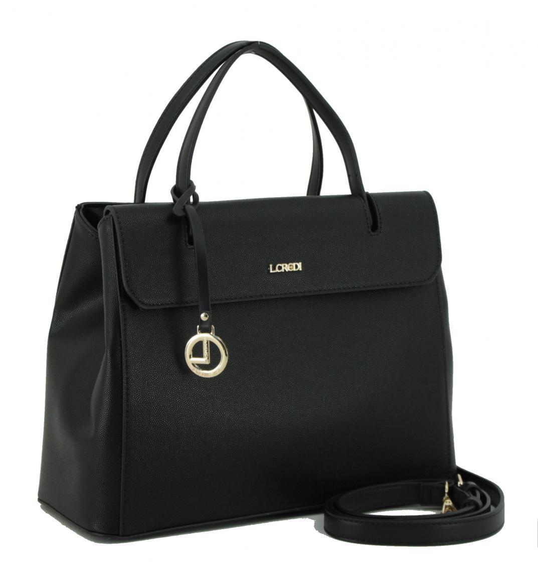L.Credi Schultertasche Fiorenza Schwarz