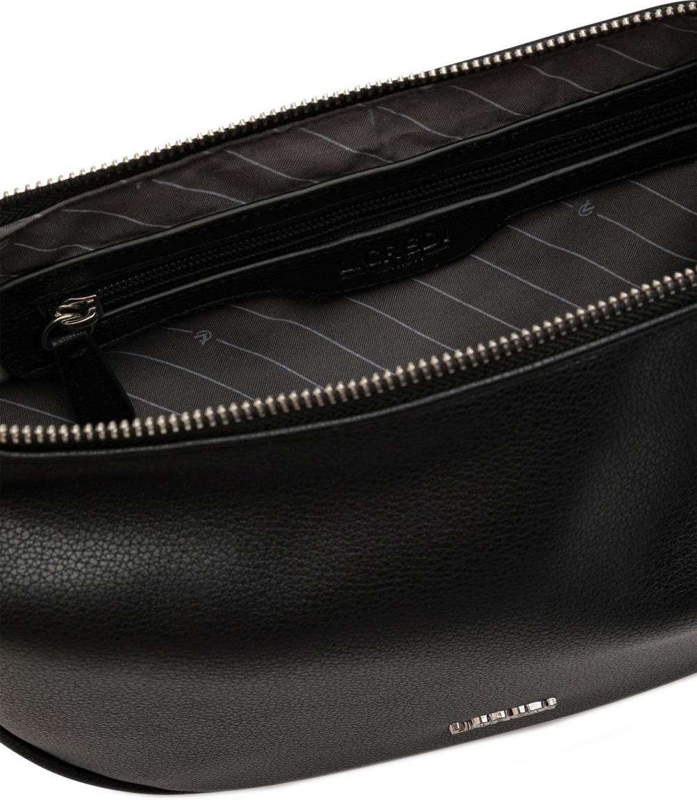 L.Credi Schultertasche Nelani Klassisch Schwarz Halbmond