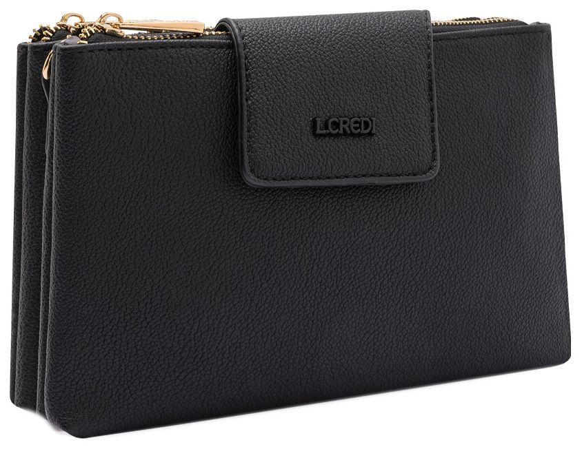 L.Credi Schultertasche Omaya Clutch schwarz Kette