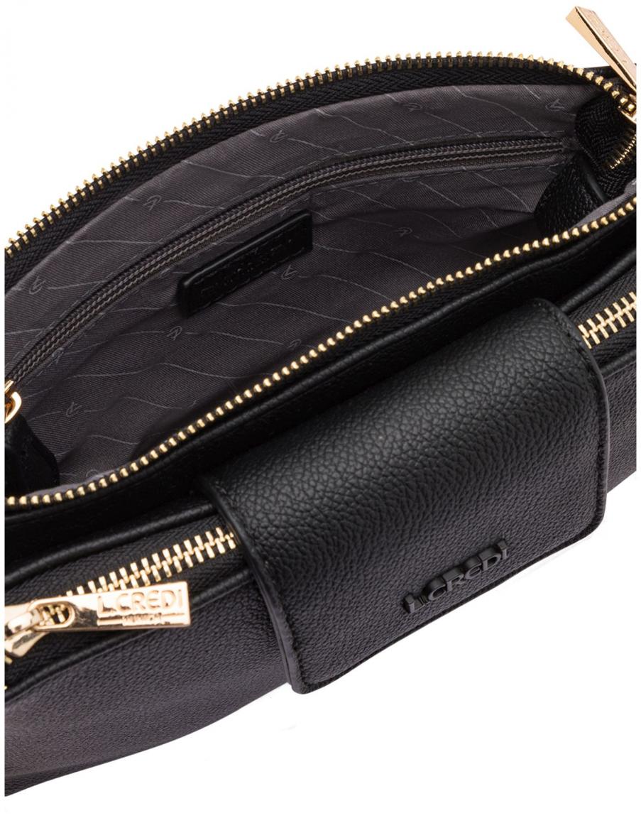 L.Credi Schultertasche Omaya Clutch schwarz Kette