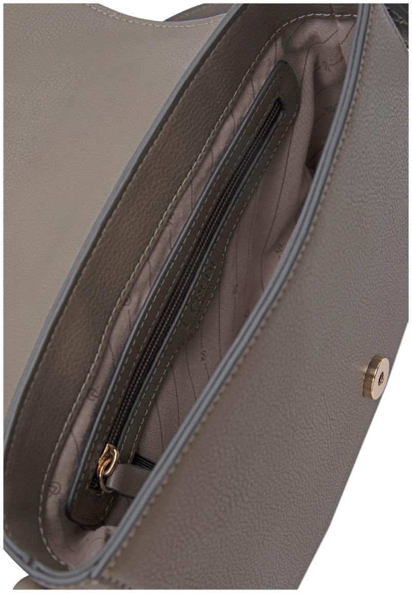 L.Credi Schultertasche Petrina Dark Taupe Materialmix